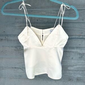 Something Navy ivory cropped cami in a smooth satin like material